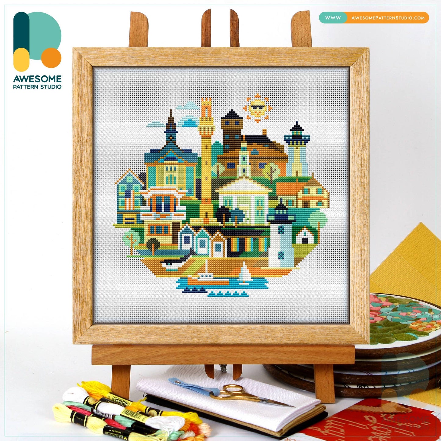 Provincetown Massachusetts Counted Cross Stitch Kit: CS2412(110 x 103) / Kit #2