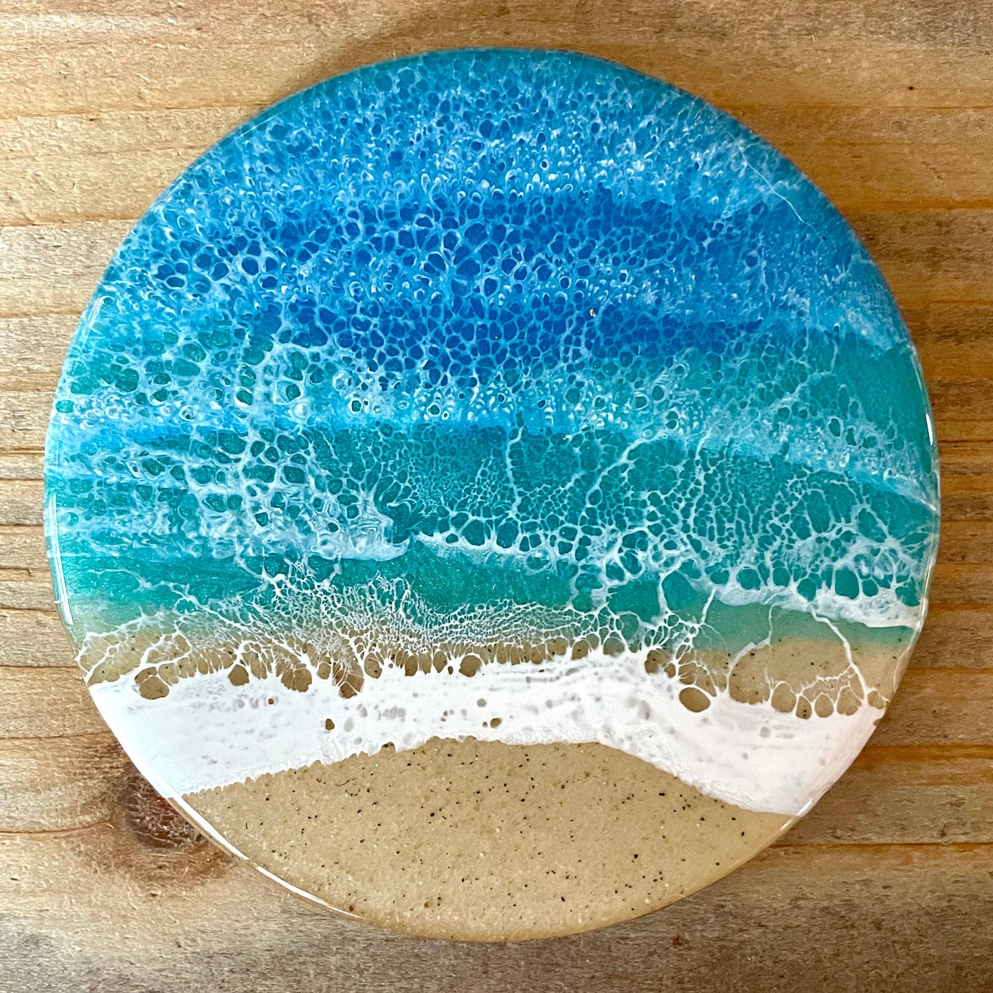 Ocean Wave Coaster Set (Set of 4): Ocean Blue