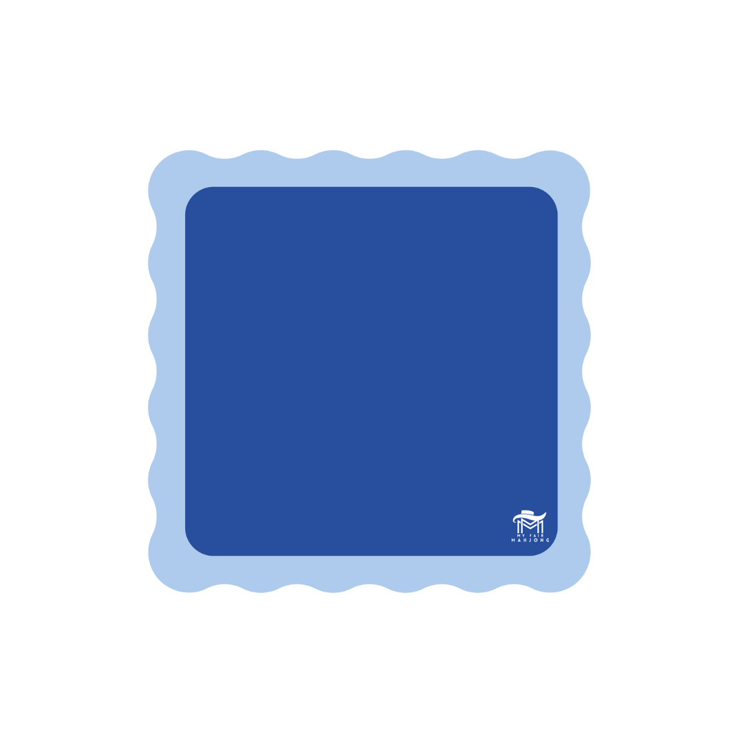 MINI MAHJONG MAT  |  Color Wave  |  21" x 21": Blue Center- Green Scallop