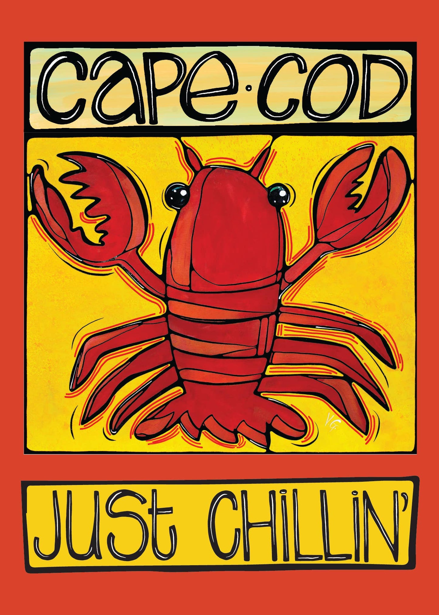 Cape Cod MA Postcard: Fun Lobster Beach Travel Coastal Card: 24