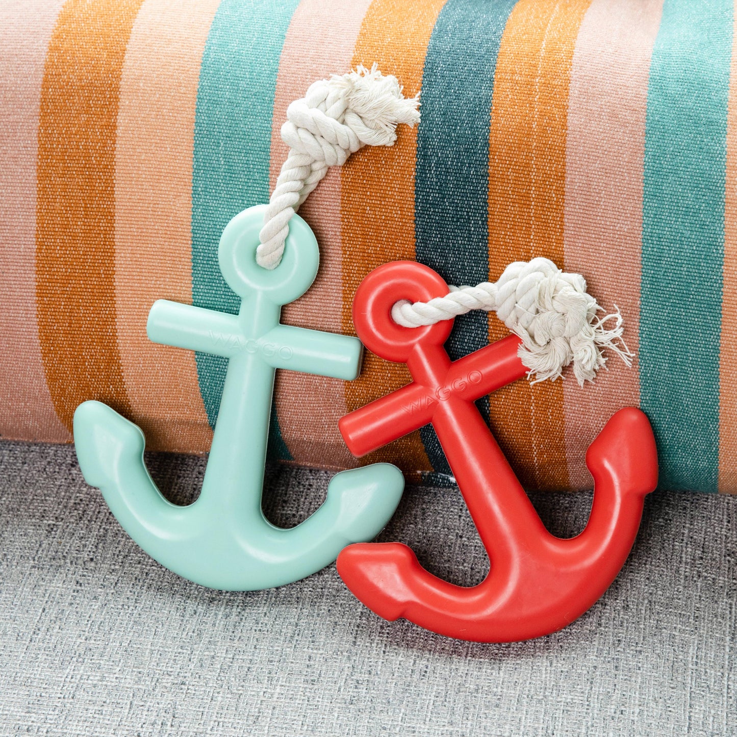 Anchors Aweigh Rubber Dog Toy: Navy / Small