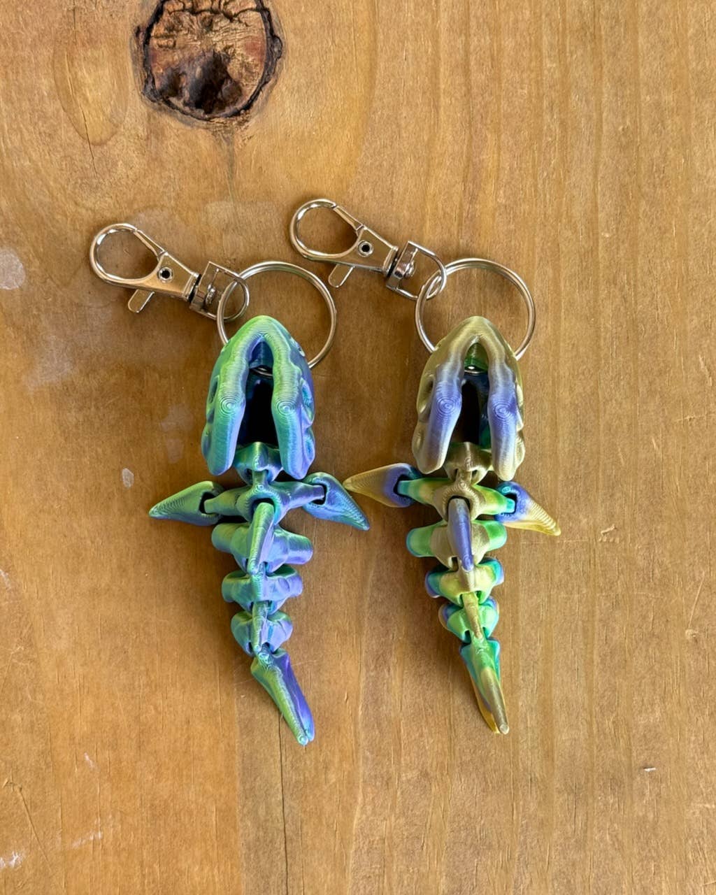 Flexi Skeleton Shark Keychain - 3D Printed