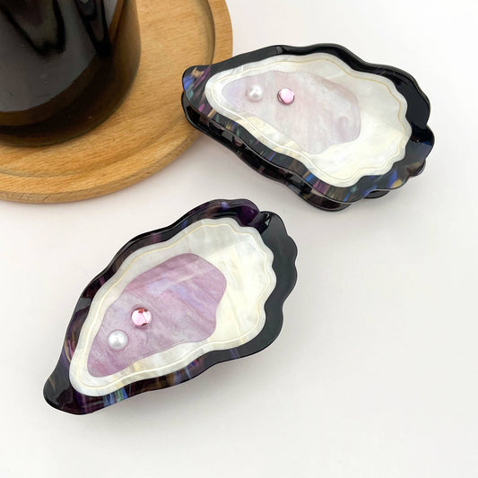Pearl Oyster Claw Clip, Ocean Inspired Hair Clips