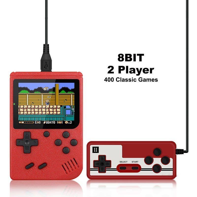 Retro Handheld Game BoxConsole with 400-in-1 Classic Games: Red