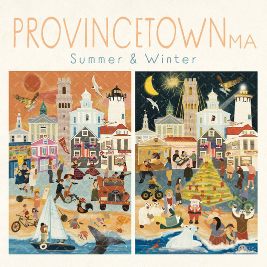 Provincetown Massachusetts Summer & Winter Double-Sided Keepsake Puzzle