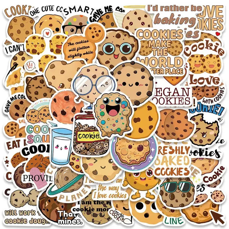 Whimsical Cookie Stickers- Decals, DIY Personalization: 10 Pc