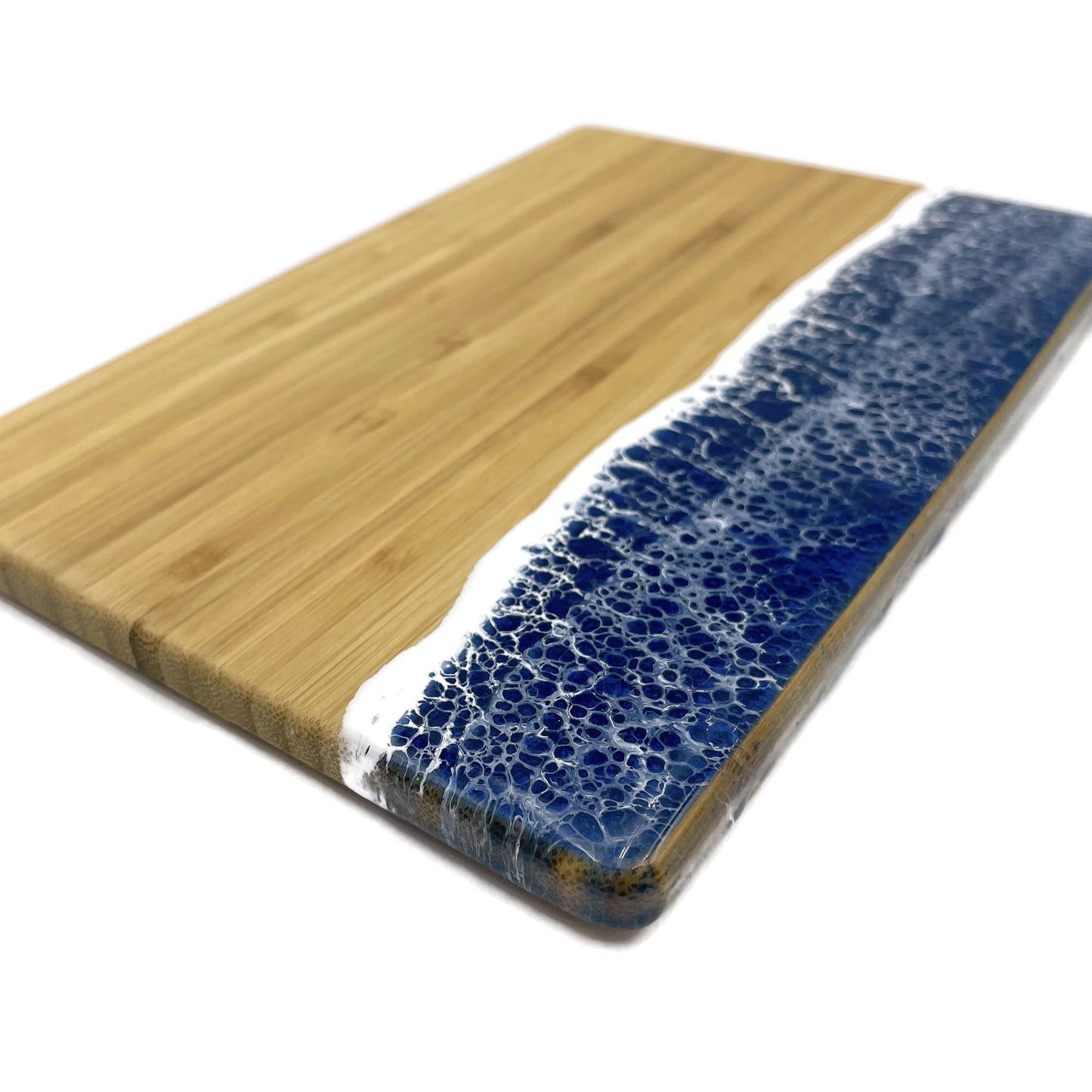 Ocean Wave Serving Board - Small: Vertical / Ocean Blue