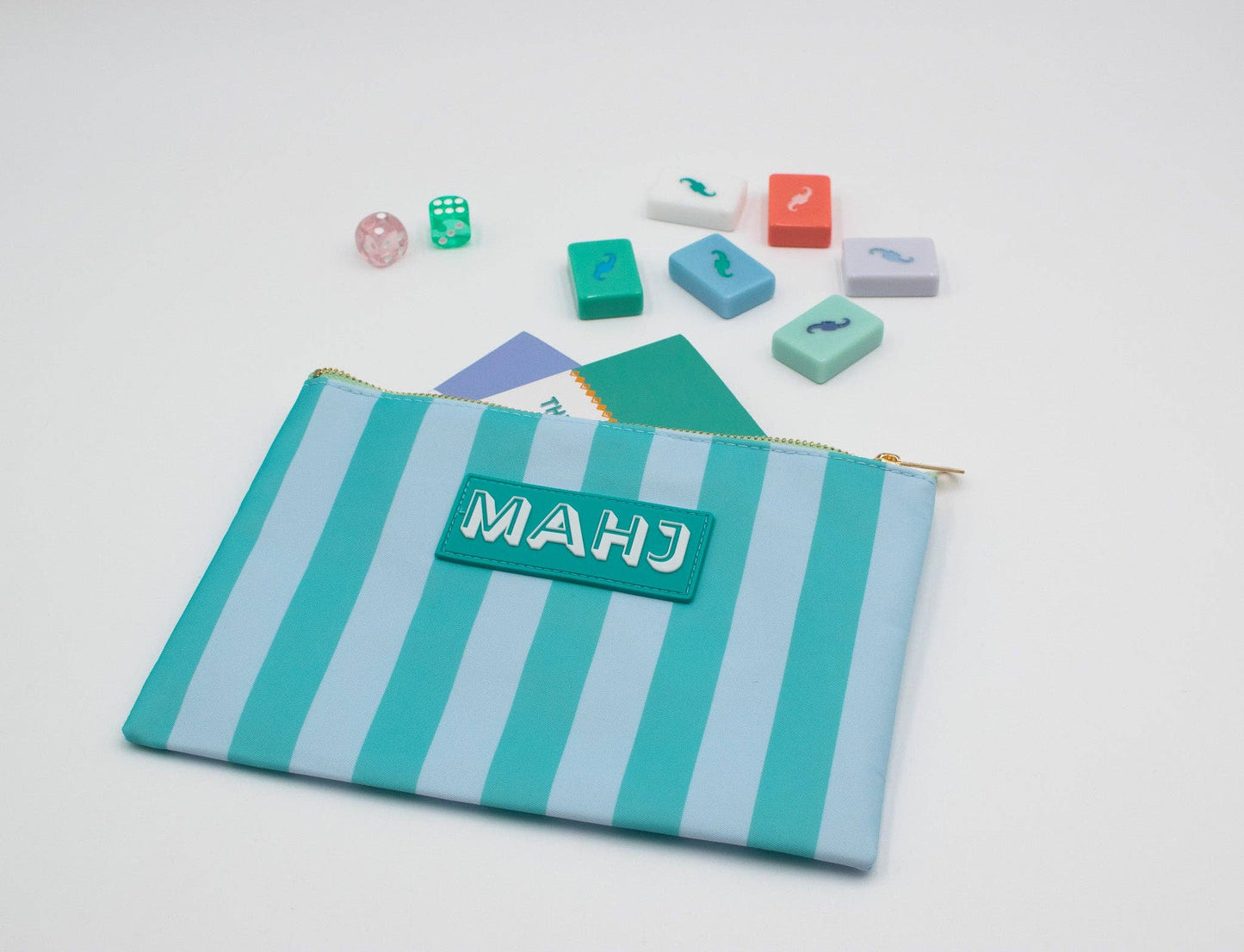 Premium Mahjong Card & Accessory Bag: Arrows- Red Card & Accessory Bag
