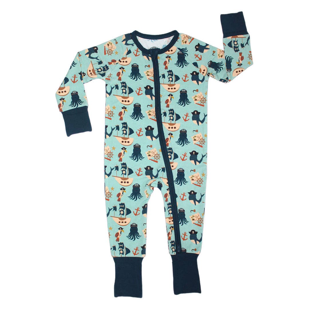 Pirate's Life Pirate Baby Pajama Bamboo Baby Pajamas Convertible Romper: 18-24M