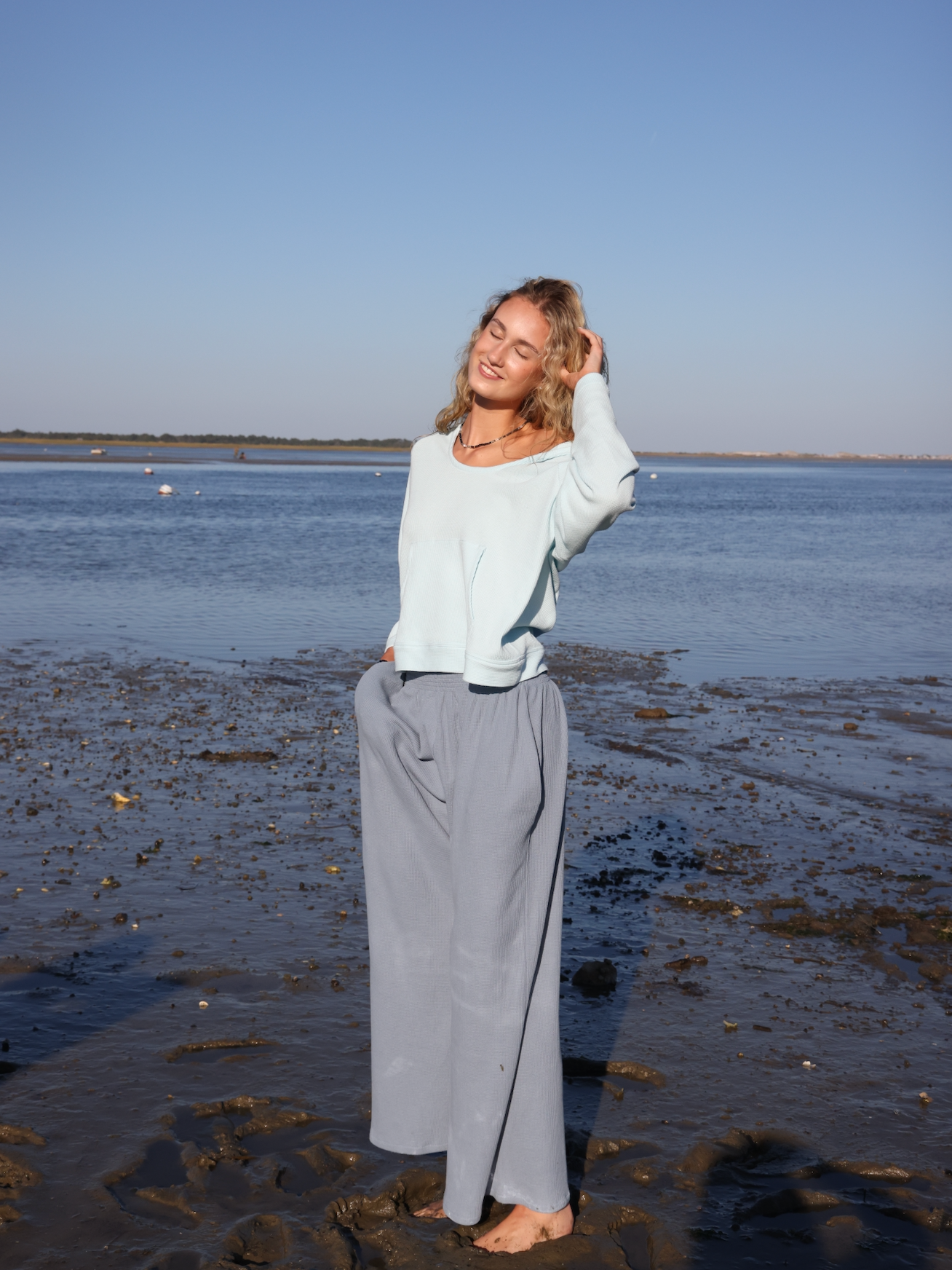 Waffle Pants – Powder Blue Coastal Essential