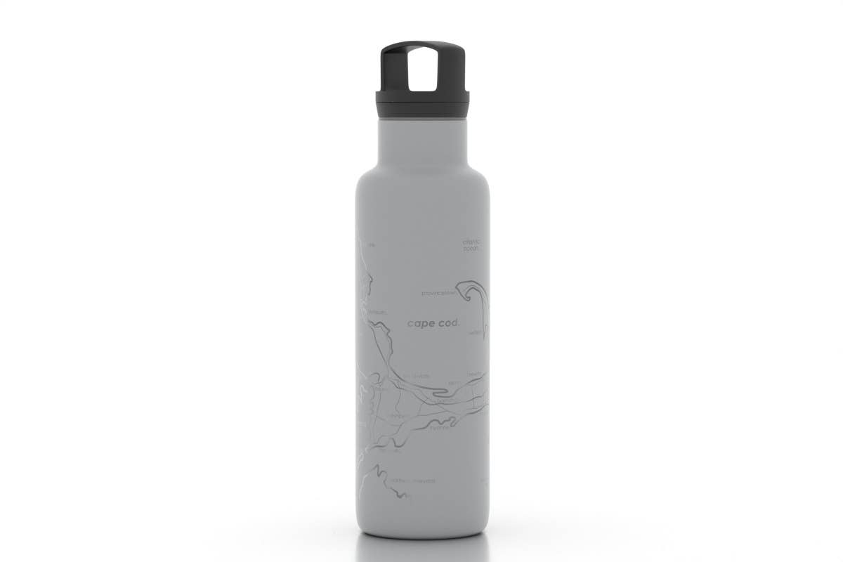 Cape Cod MA Map 21 oz Insulated Water Bottle: Midnight Blue