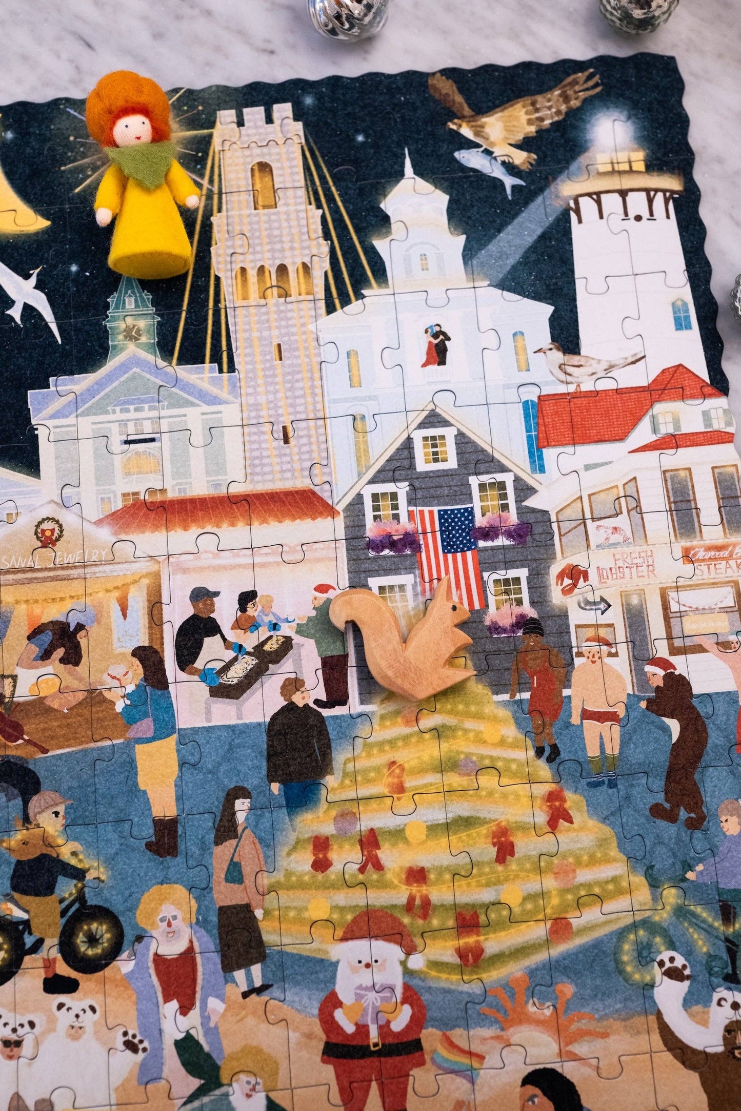 Provincetown Massachusetts Summer & Winter Double-Sided Keepsake Puzzle