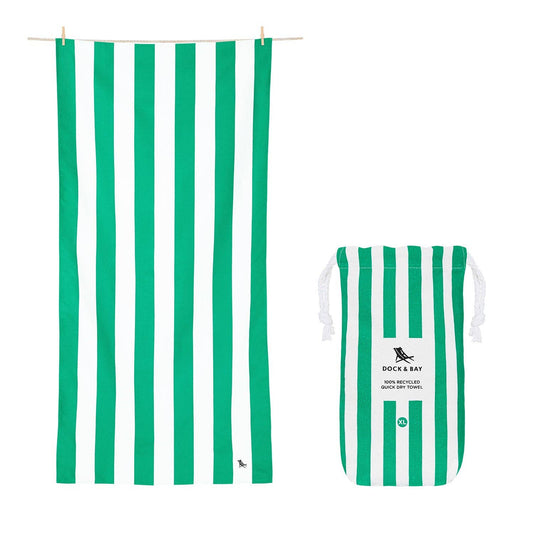 Dock & Bay Quick Dry Towels - Cabana - Cancun Green: Extra Large (78x35")
