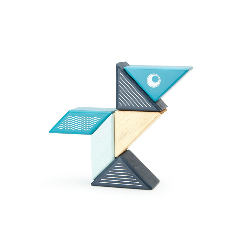Travel Pals - Whale Magnetic Wooden Blocks 6 pieces