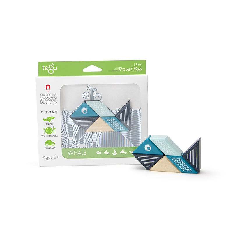 Travel Pals - Whale Magnetic Wooden Blocks 6 pieces