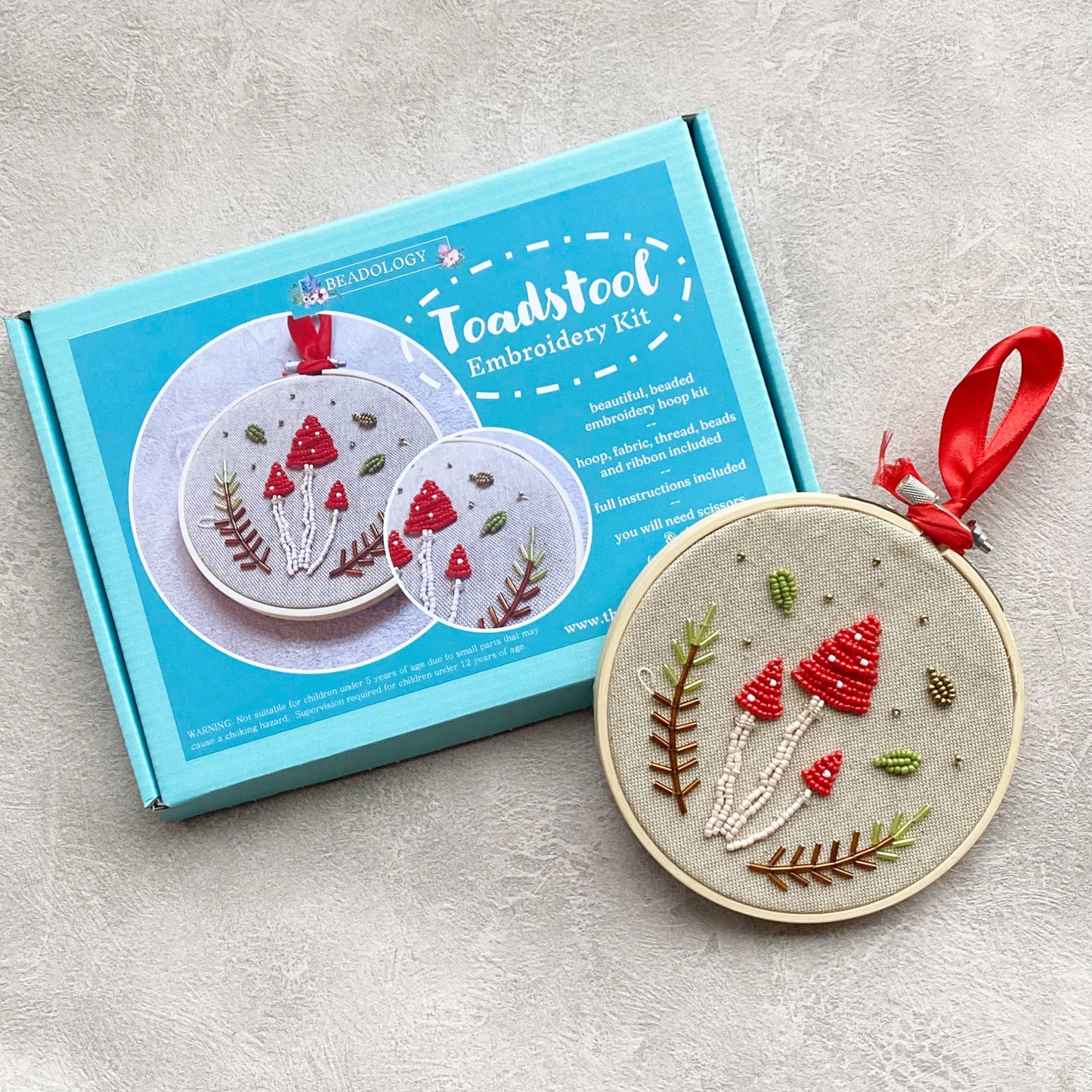 Toadstool Bead Embroidery Craft Kit