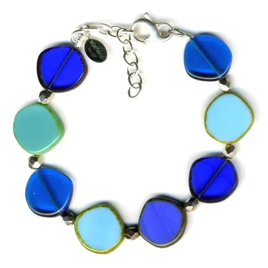 Ocean Mix Small Circle Glass Beaded Bracelet