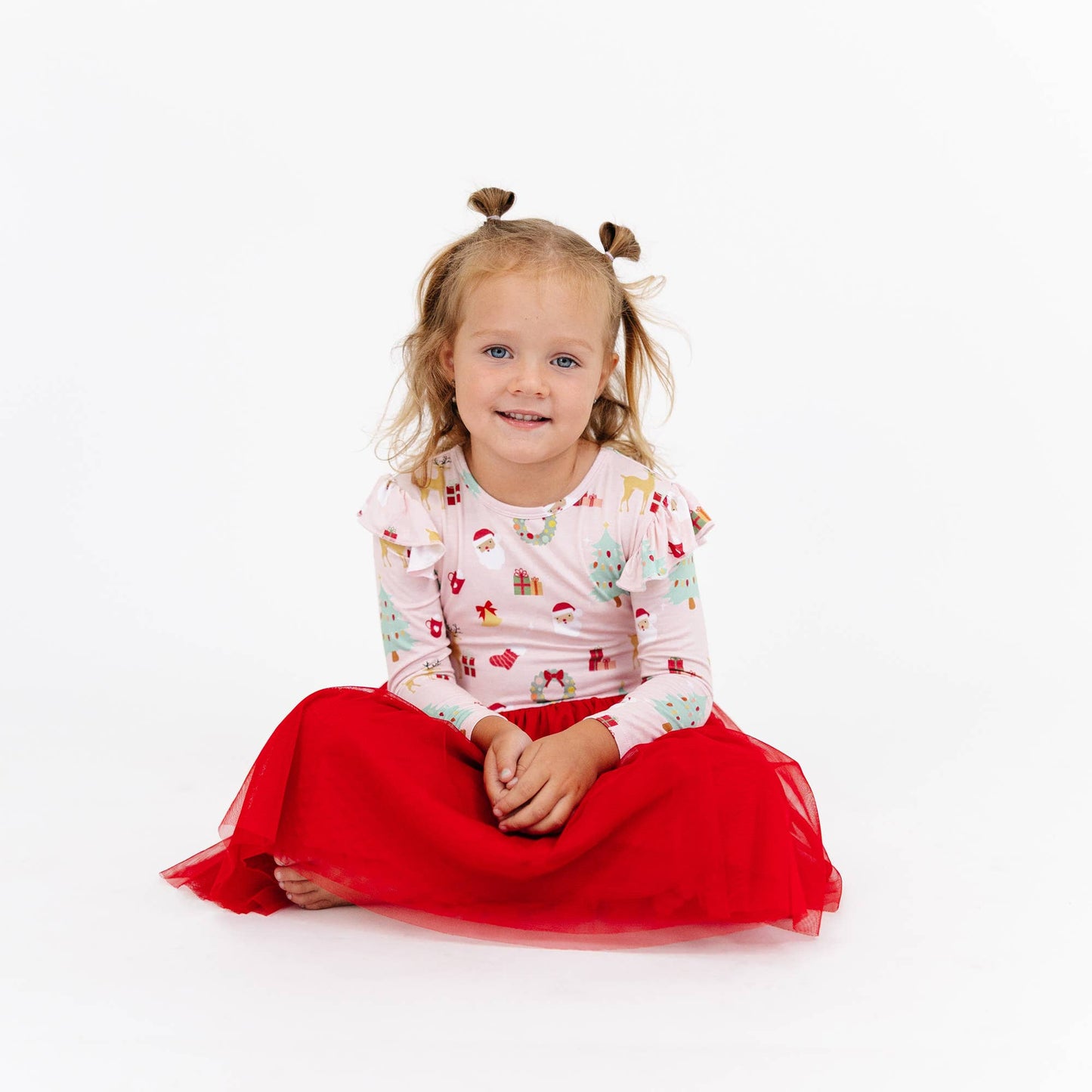 Sugar Plum Bamboo Tulle Dress: Red/Multi / 18-24M