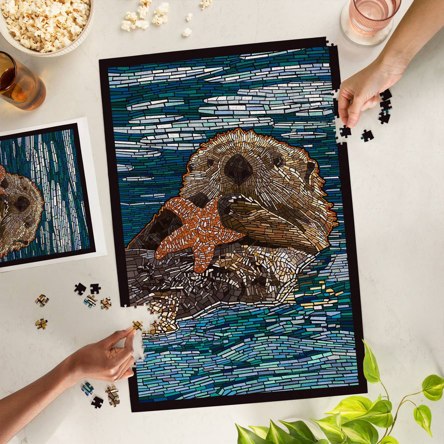 1000 PIECE PUZZLE Sea Otter, Paper Mosaic