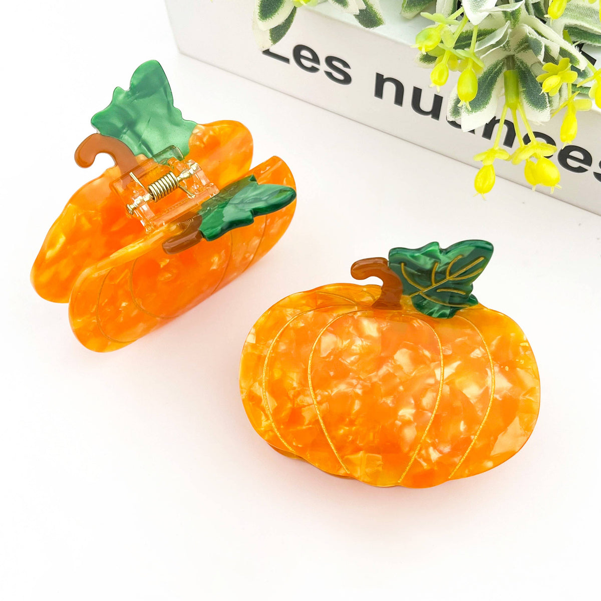 Orange Pumpkin Hair Claw Clip, Vegetable Hair Accessories