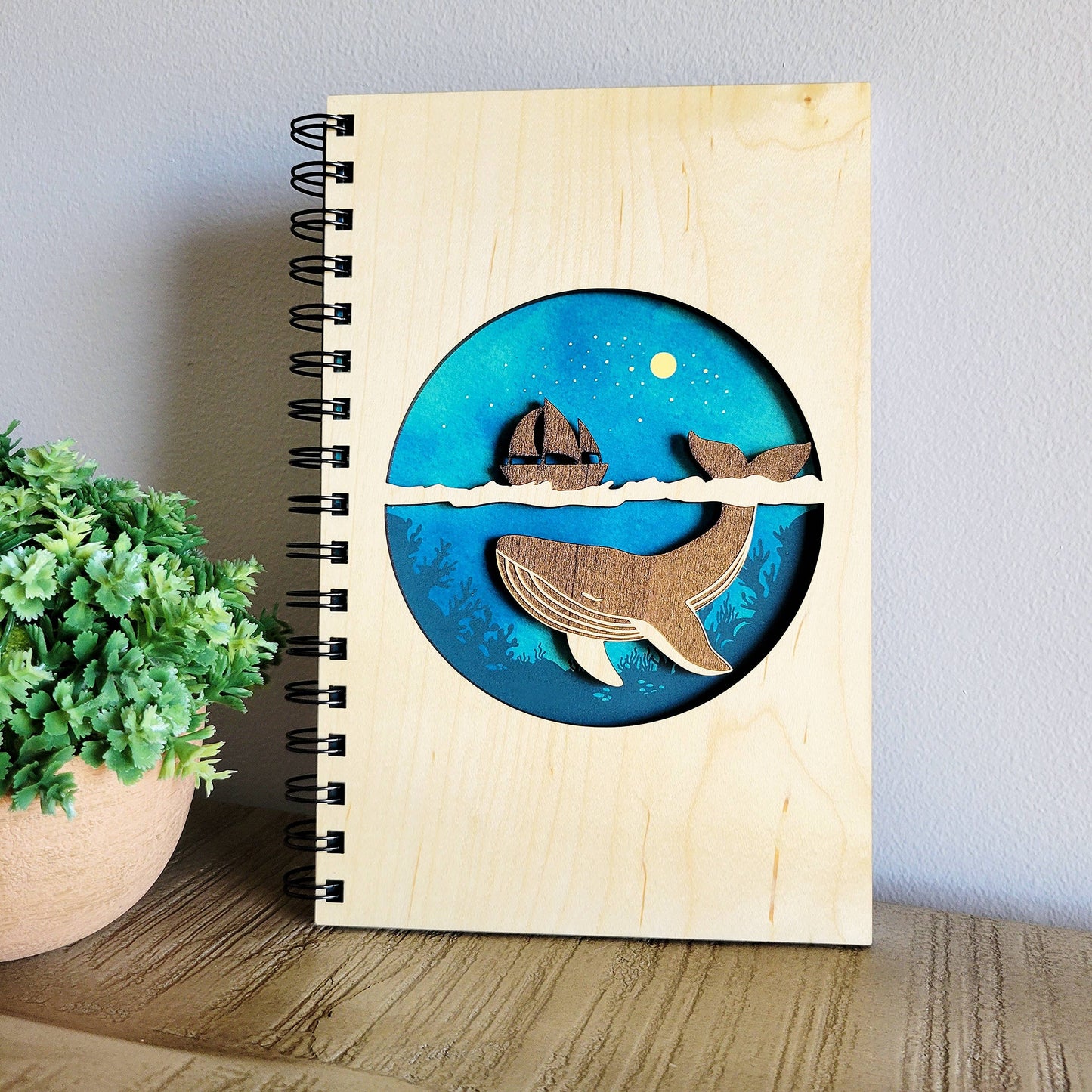 Sea Voyage Wood Journal - Stationery, Journals, Notebook: Blank Paper