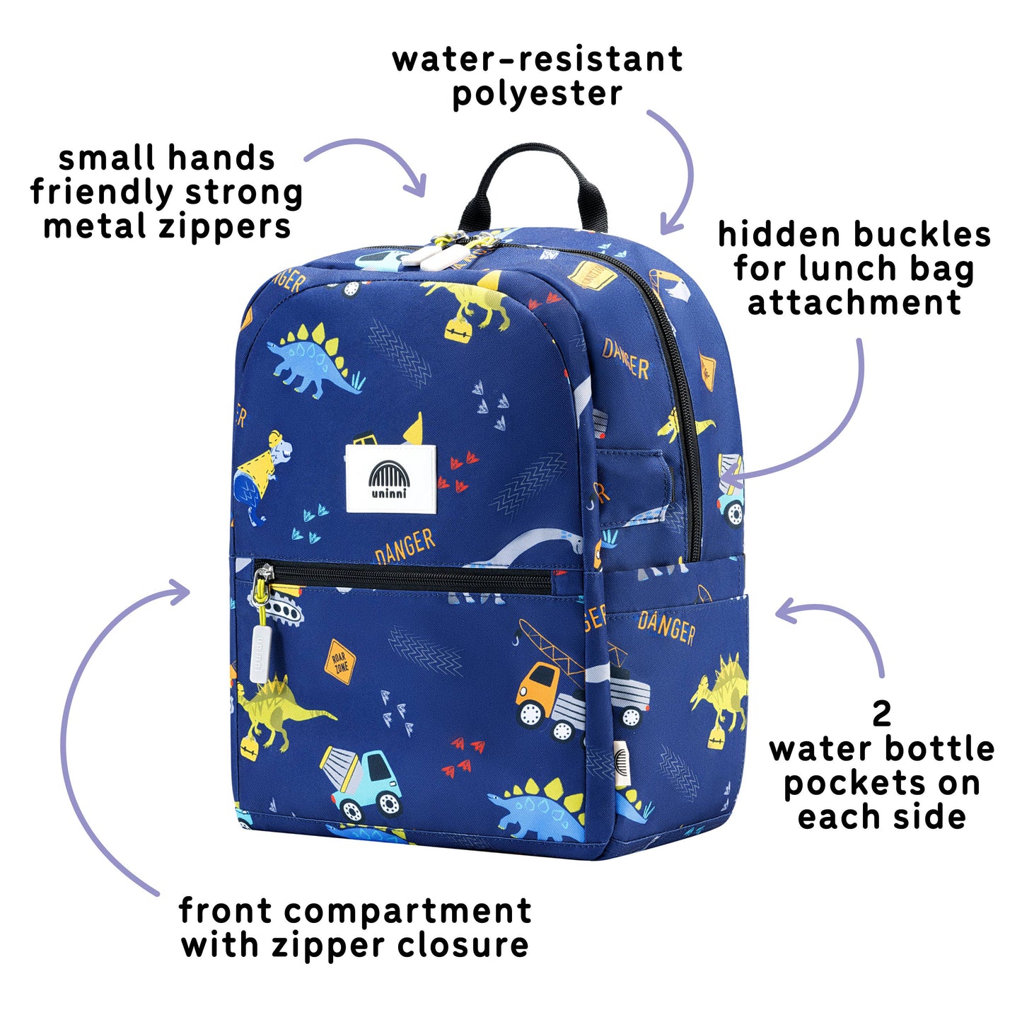 Ethan Backpack-Blue Dinosaur: Blue Dinosaur