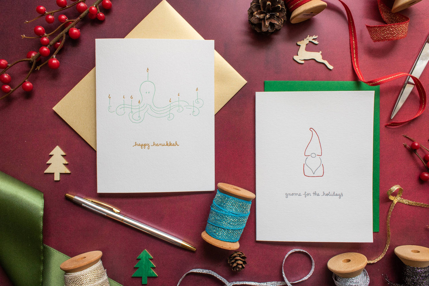 Happy Hanukkah Octopus Holiday Card