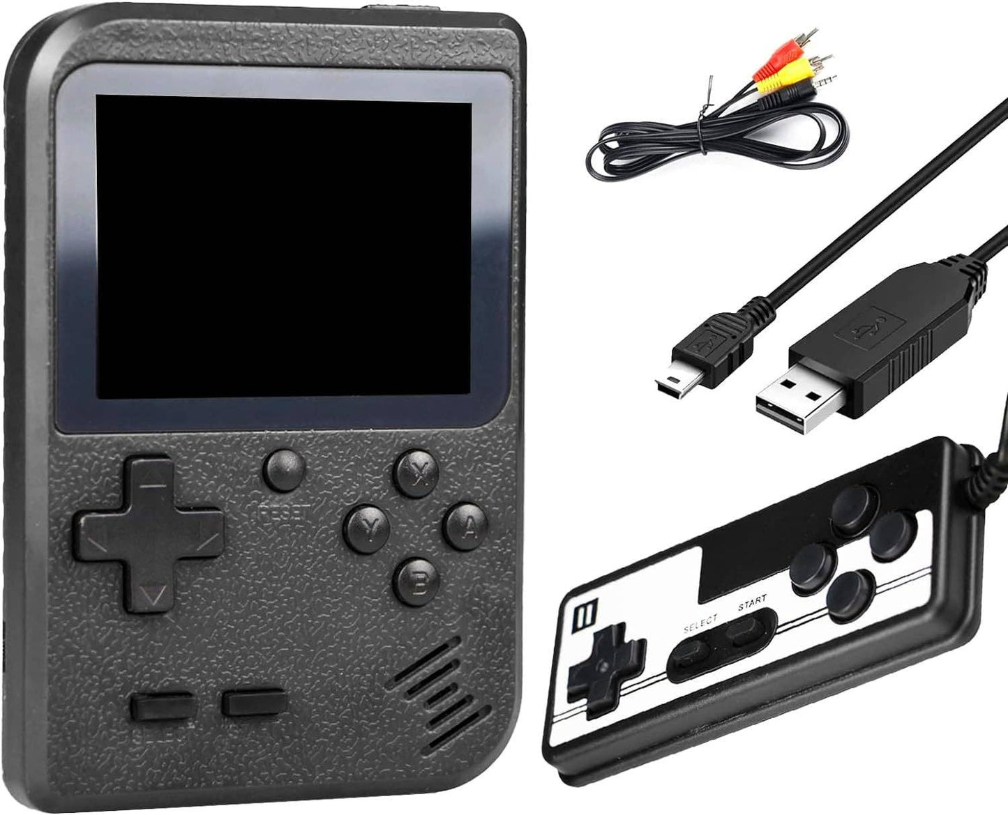Retro Handheld Game Box Console with 400 Classic Games: Black