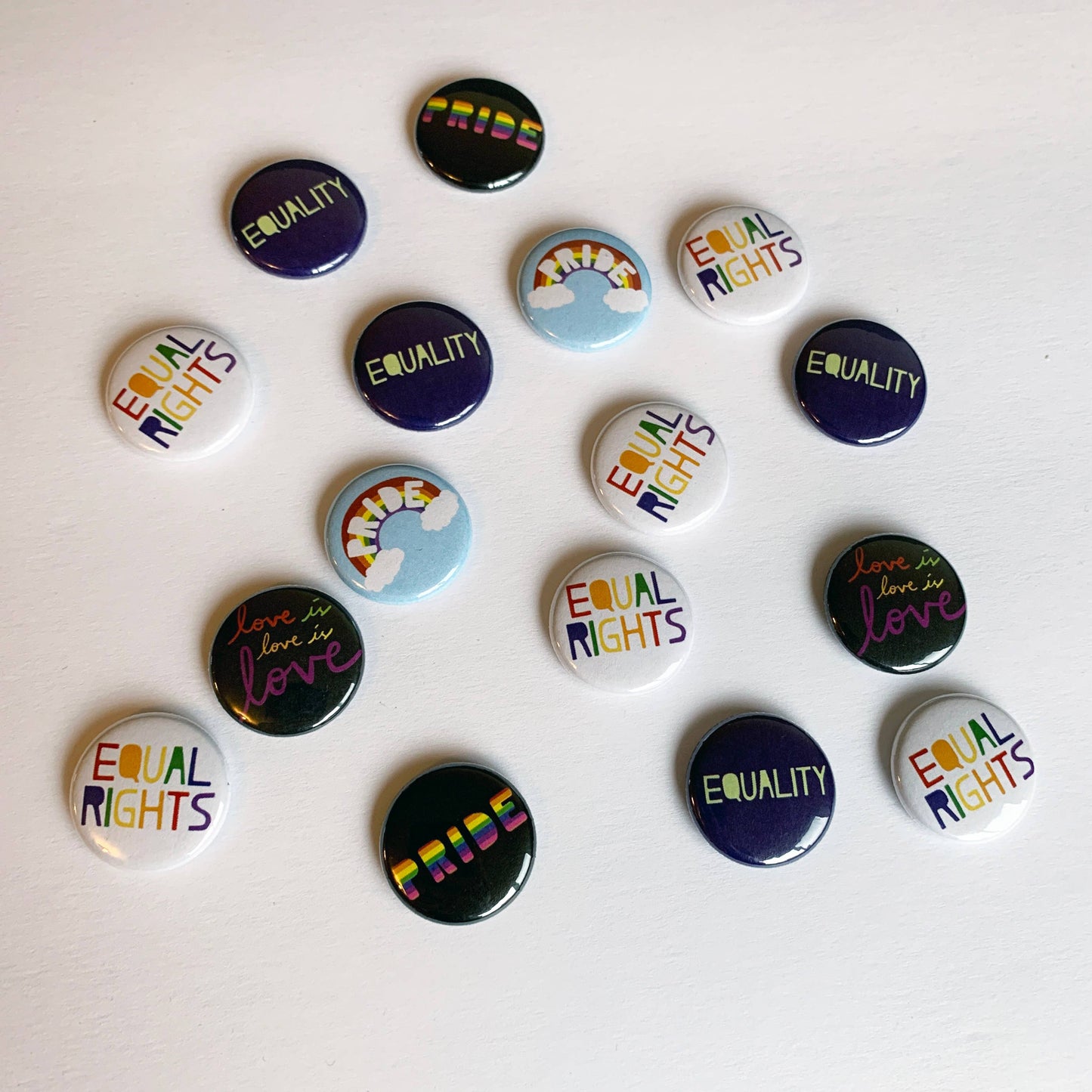 Pride Buttons - Assorted 1-inch Equality Pins