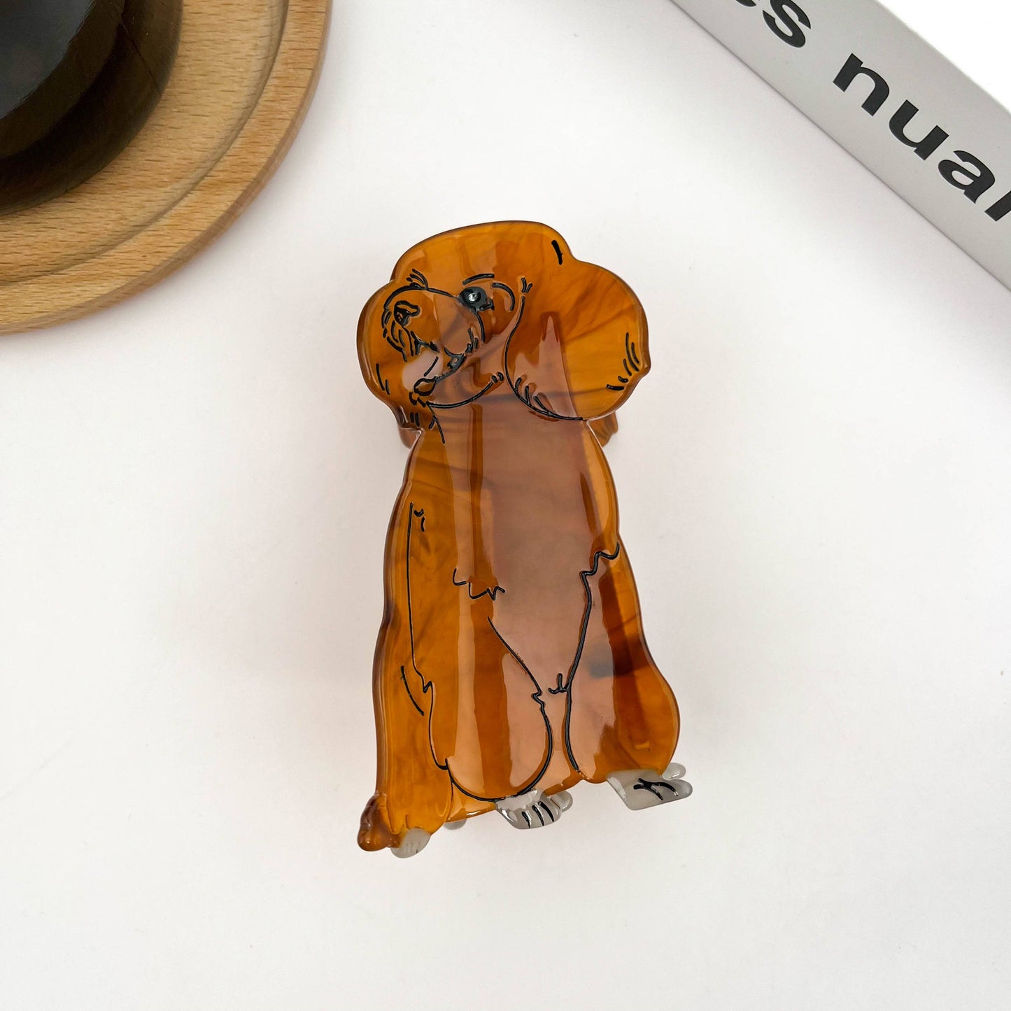 Brown Dog Series Claw Clip, Shih Tzu Teddy Hair Clip