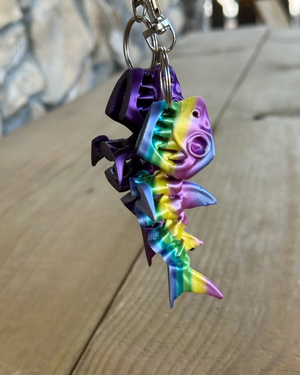 Flexi Skeleton Shark Keychain - 3D Printed