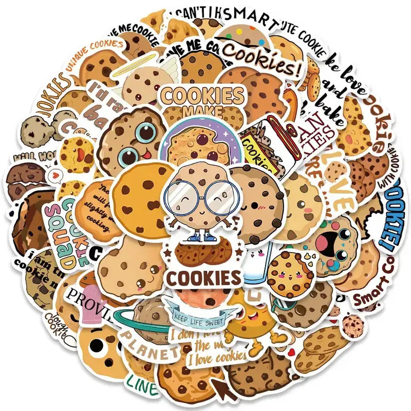 Whimsical Cookie Stickers- Decals, DIY Personalization: 10 Pc