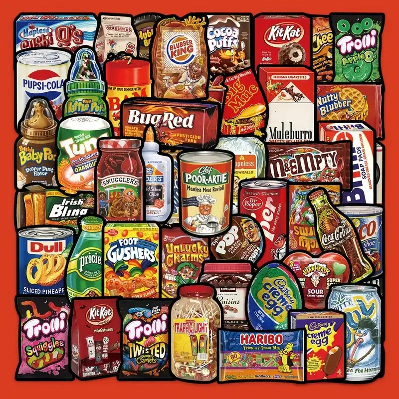 Hilarious Misspelled Brand Pun Stickers - Fun and Playful: 12 Stickers