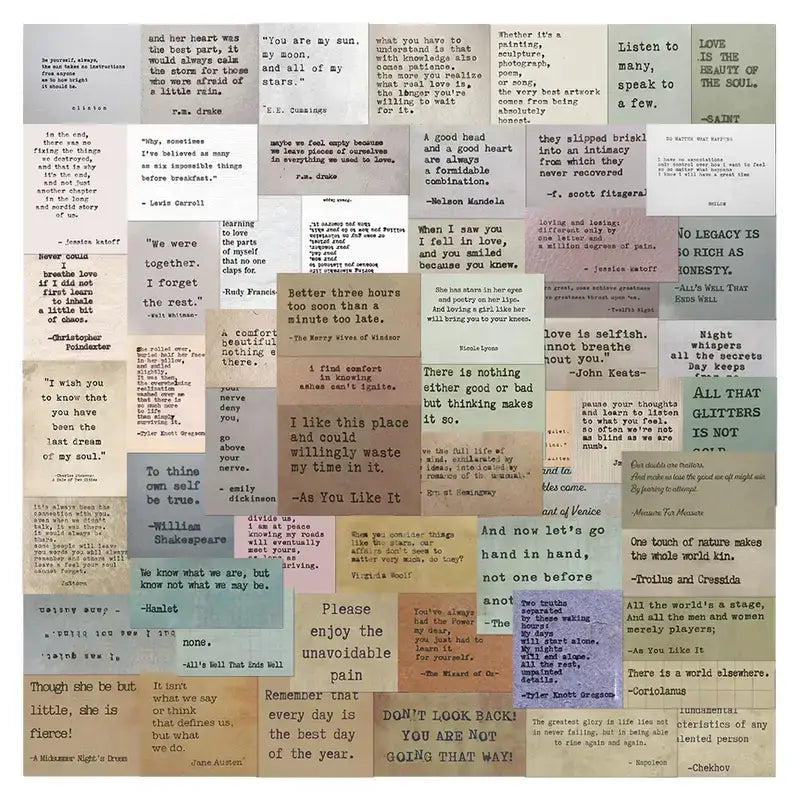 Vintage Styled Motivational Quote Sticker Packs (10/20/50): 10 Stickers