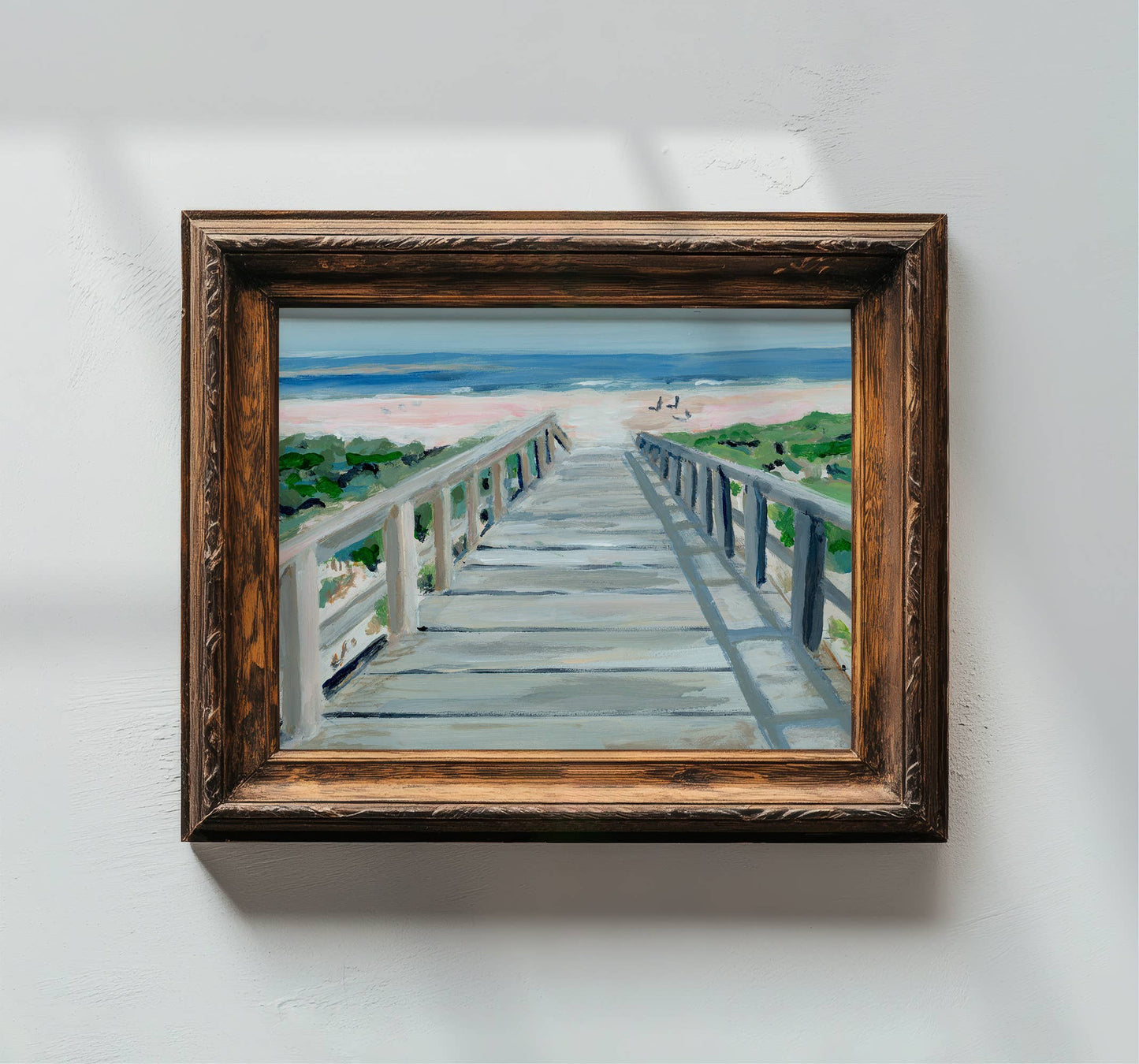 Beach Boardwalk, Unframed Print on Canvas: 8 x 10