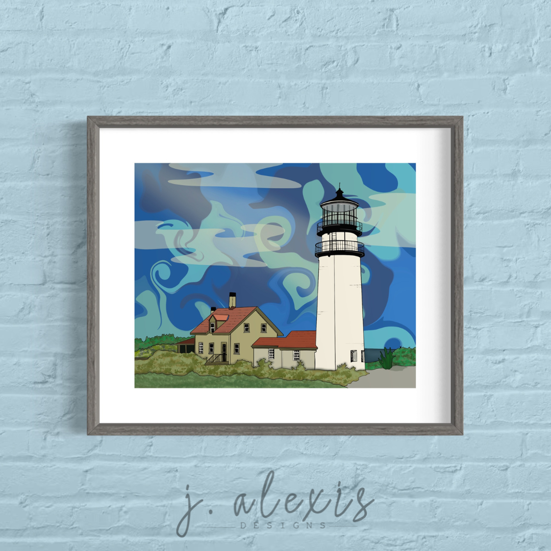 New England Lighthouse Prints: Long Point Light - Provincetown, MA