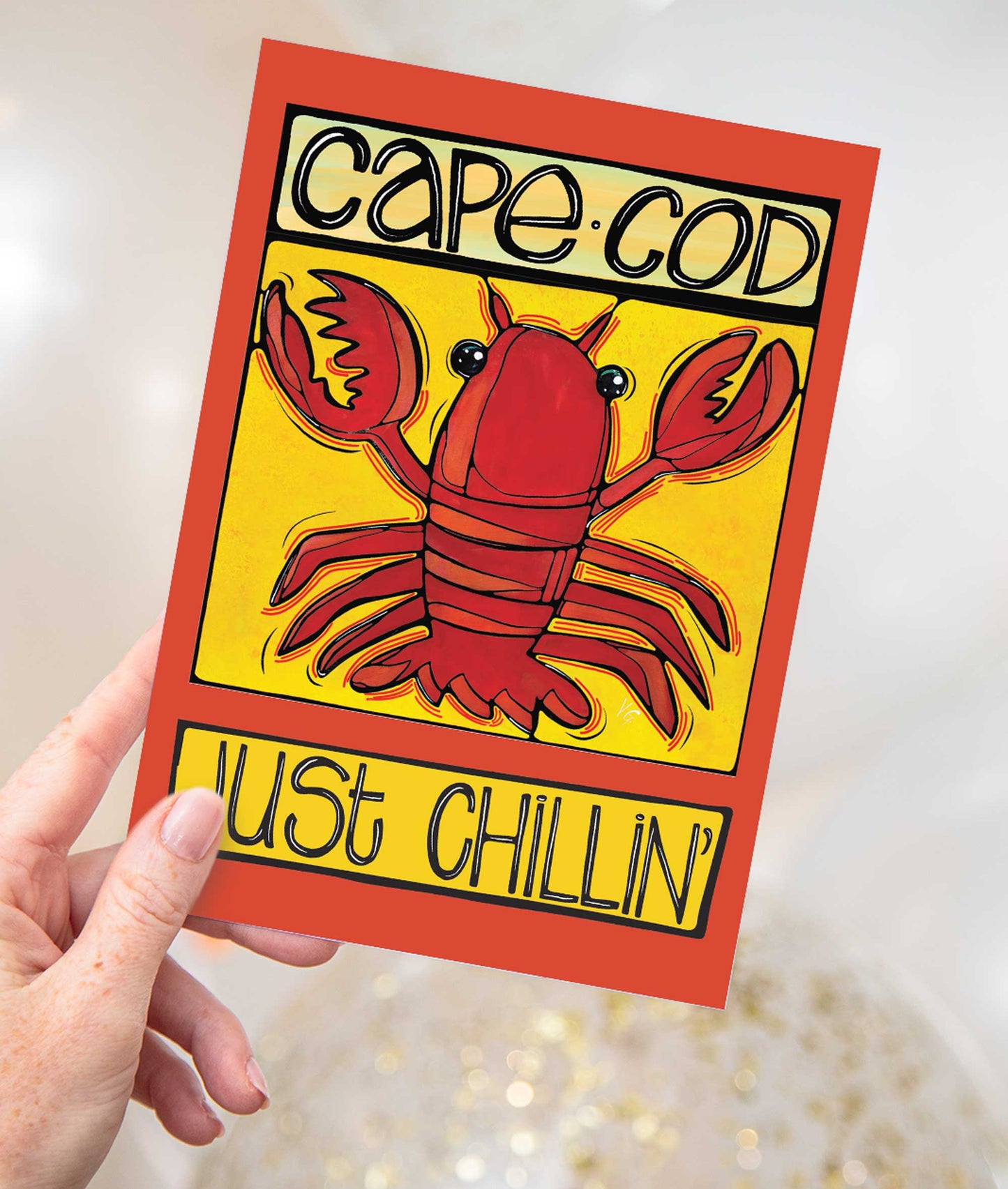 Cape Cod MA Postcard: Fun Lobster Beach Travel Coastal Card: 24