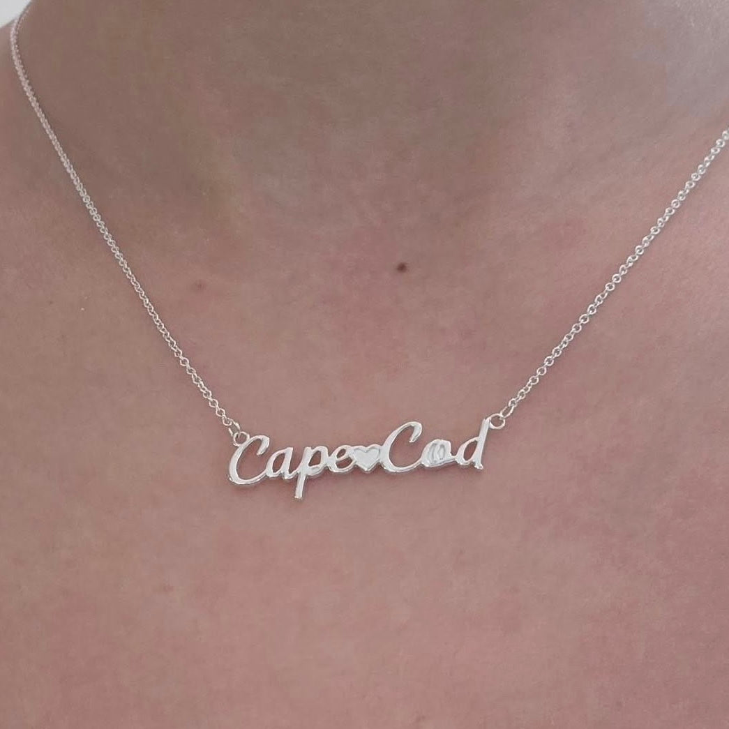 Dainty Cape Cod Script Necklace
