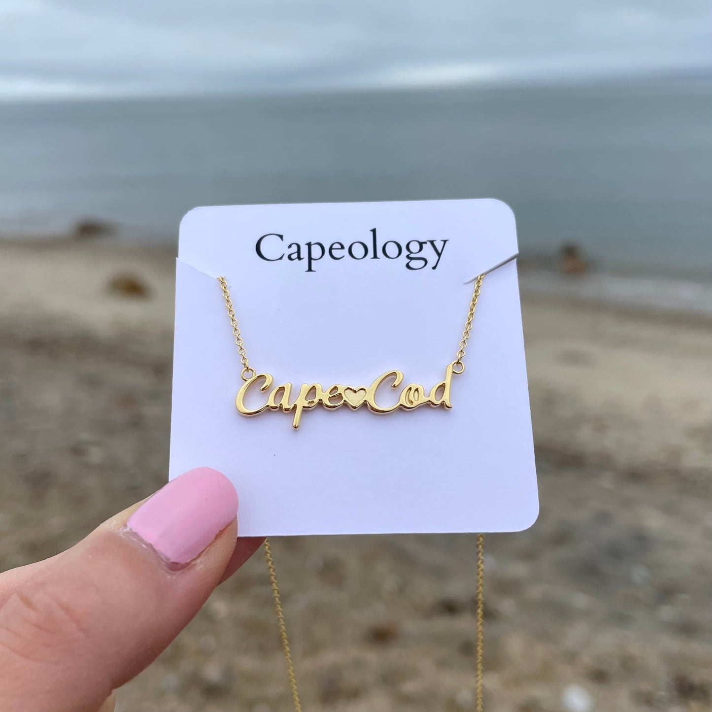 Dainty Cape Cod Script Necklace