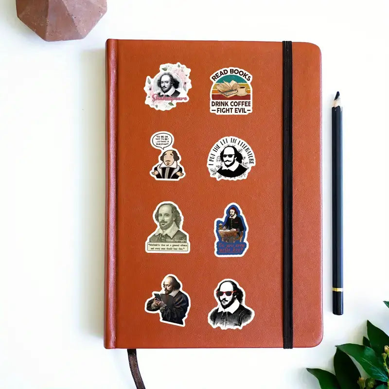 Shakespeare-Themed Sticker Pack - Literary Decor Collection: 10 Stickers