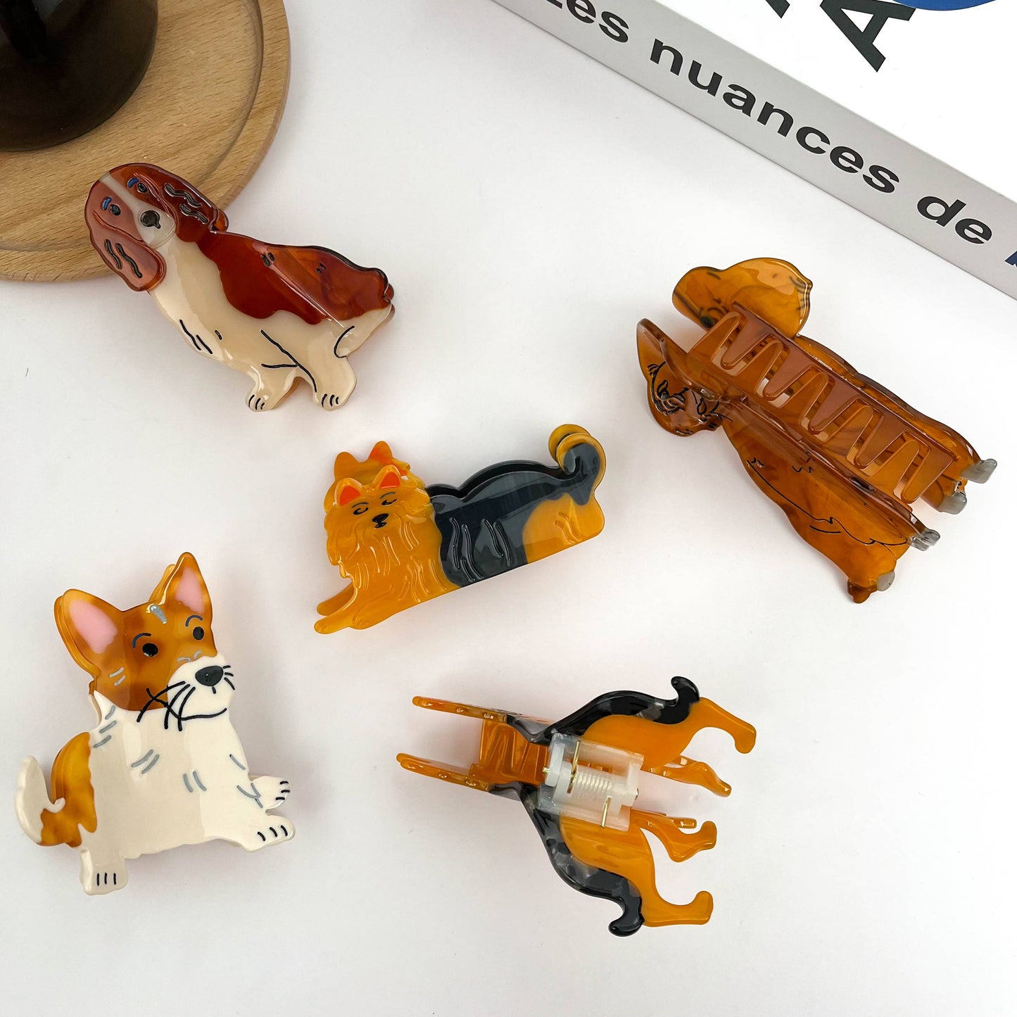 Brown Dog Series Claw Clip, Shih Tzu Teddy Hair Clip