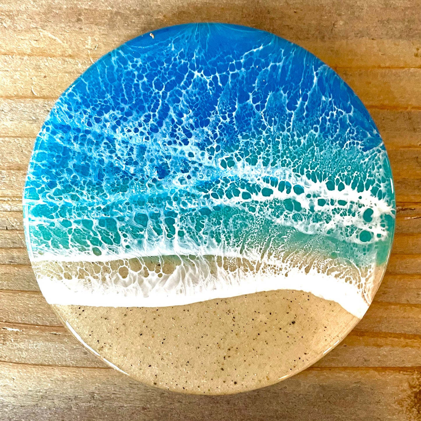 Ocean Wave Coaster Set (Set of 4): Ocean Blue