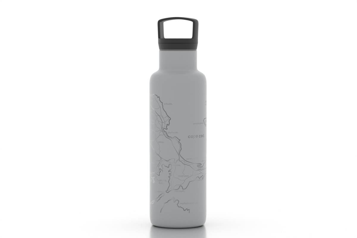 Cape Cod MA Map 21 oz Insulated Water Bottle: Midnight Blue