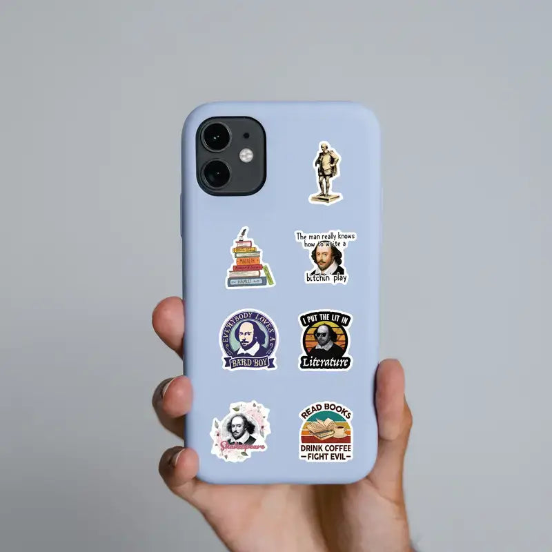 Shakespeare-Themed Sticker Pack - Literary Decor Collection: 10 Stickers