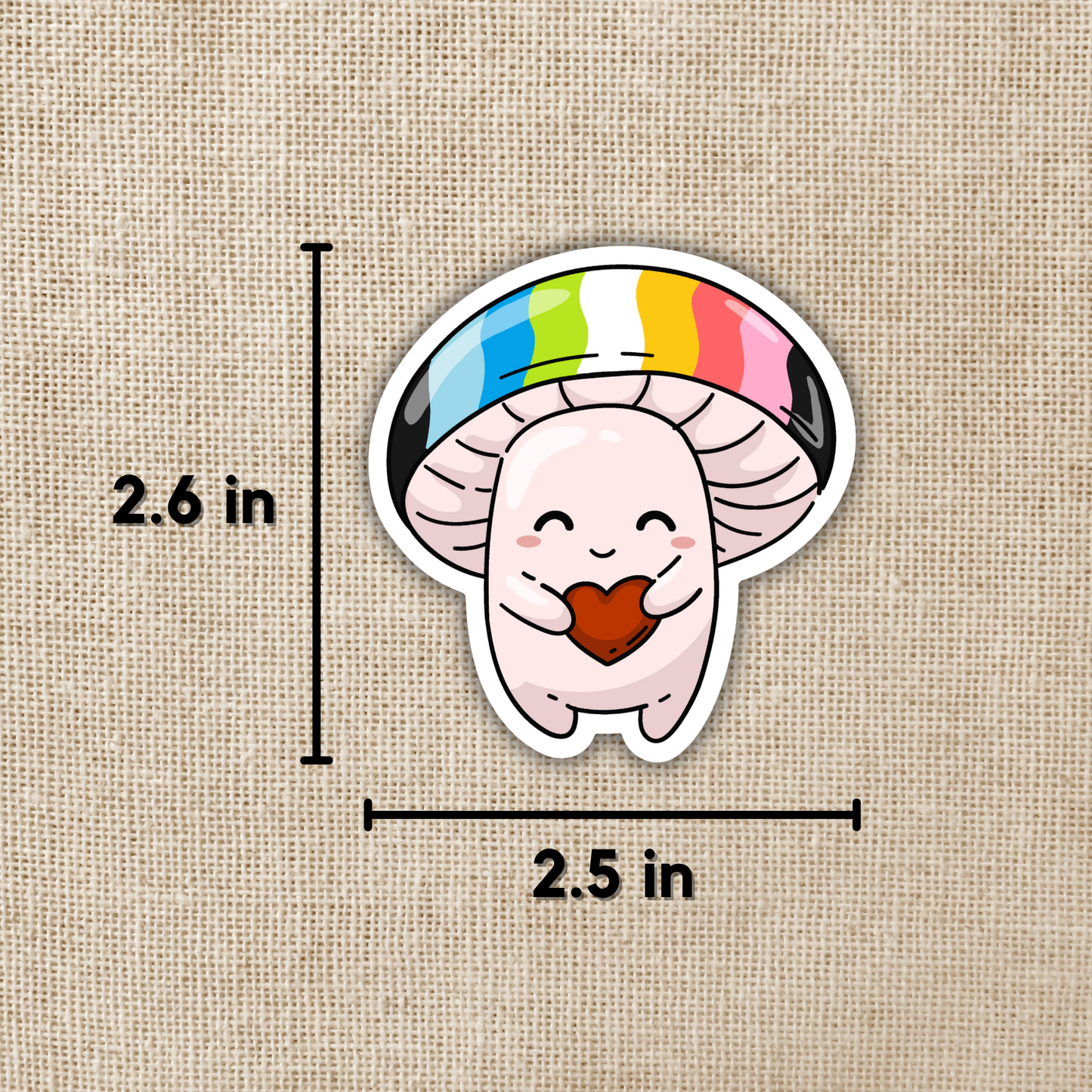 Queer Pride Flag Mushroom Sticker