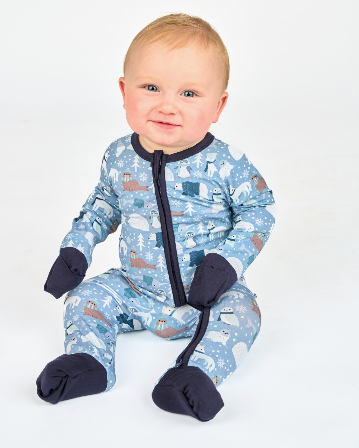 Polar Pals Winter Bamboo Convertible Baby Pajamas Sleepwear: 18-24M