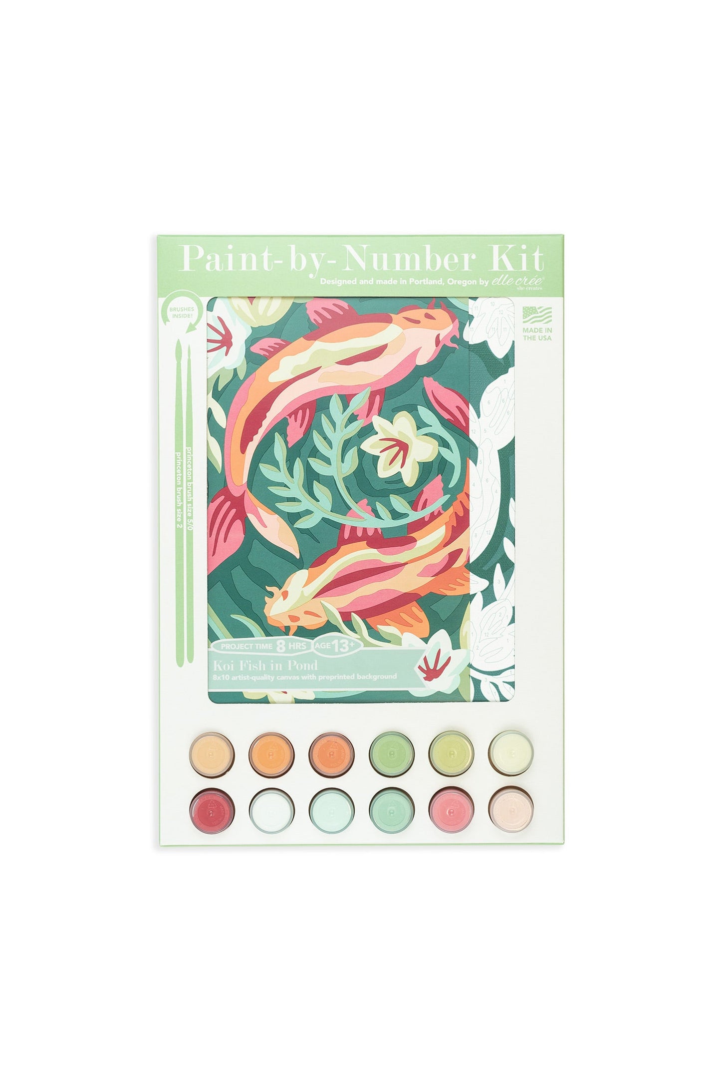 Koi Fish in Pond | 8x10 paint-by-number kit