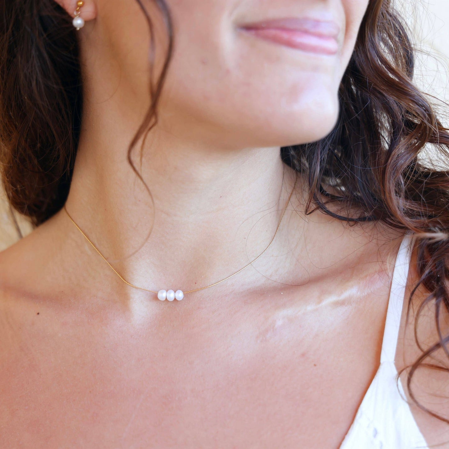 Floating Freshwater Pearl Choker