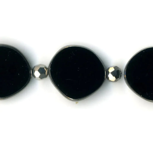 Black Small Circle Glass Beaded Bracelet