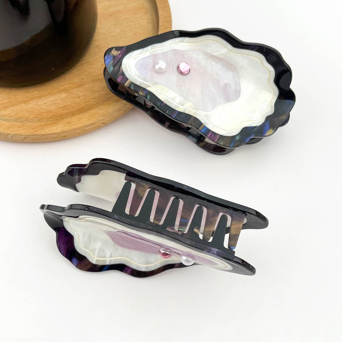 Pearl Oyster Claw Clip, Ocean Inspired Hair Clips